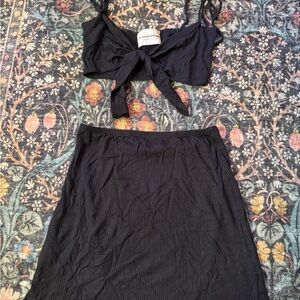 Foundationals Black Two-Piece Bloom Dress Set